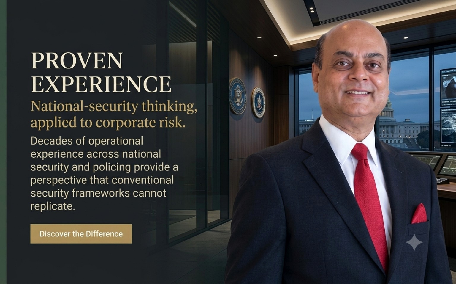 Proven experience in national security and corporate risk